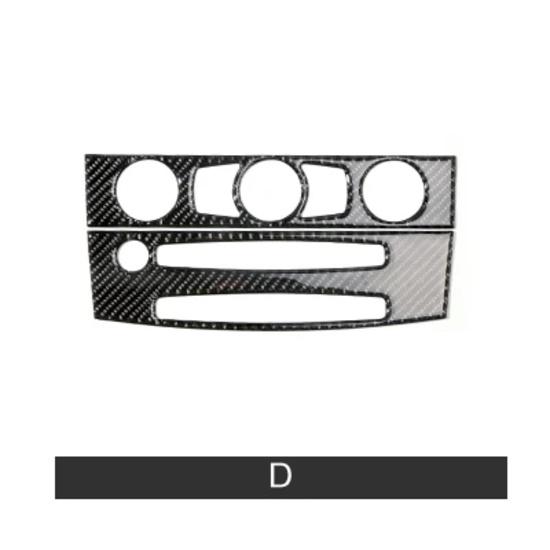 For BMW E60 5 Series 2004-2010 Carbon Fiber Center Console Air Conditional CD Trim Stickers Tuning Car Interior Accessories