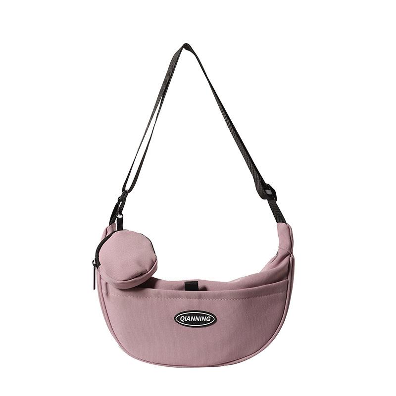 

Canvas Versatile Large Capacity Crossbody Bag Simple Commuter Lightweight Shoulder Bag Sports and Leisure Student Dumpling Bag One Size