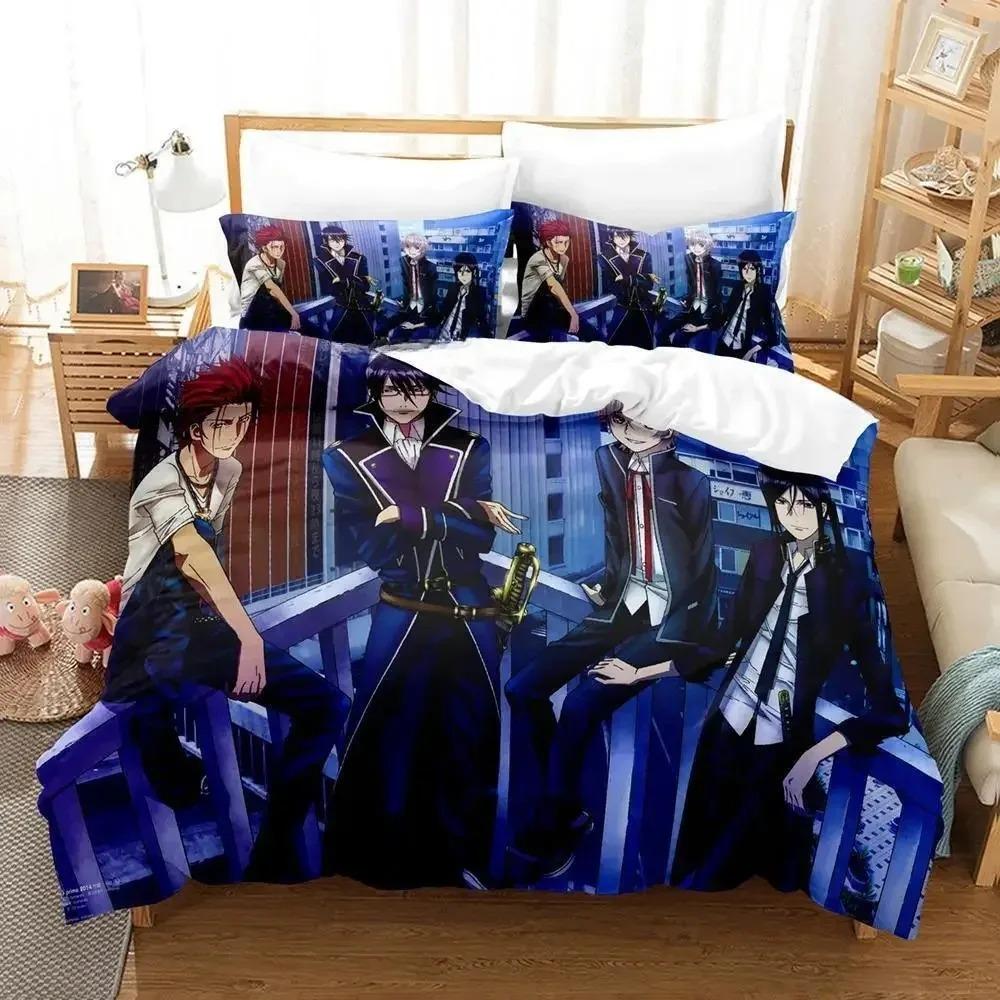 K Project Mikoto Suoh No Blood! No Bone! No Ash! Bedding Set Cartoon Anime Three-piece Set Adult Kid Bedroom Duvet Cover Sets