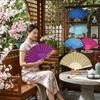 Handheld Plastic Glitter Fan Solid Color Classic Fan Photography Folding Hand Fan  Concerts