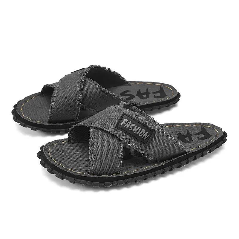 Fashion Slides Eva Canvas Flat Male Slipper Men's Shoe Beach Y2k Clappers 2025 Summer Sale Fun Cheap Shoes Liquidation Casual Original