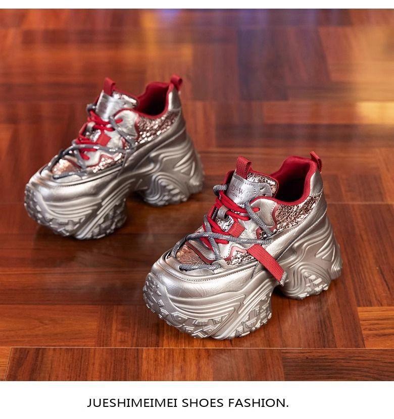 

Inner height increase dad shoes women s spring and autumn new versatile velvet platform casual sports shoes 40 серебряный