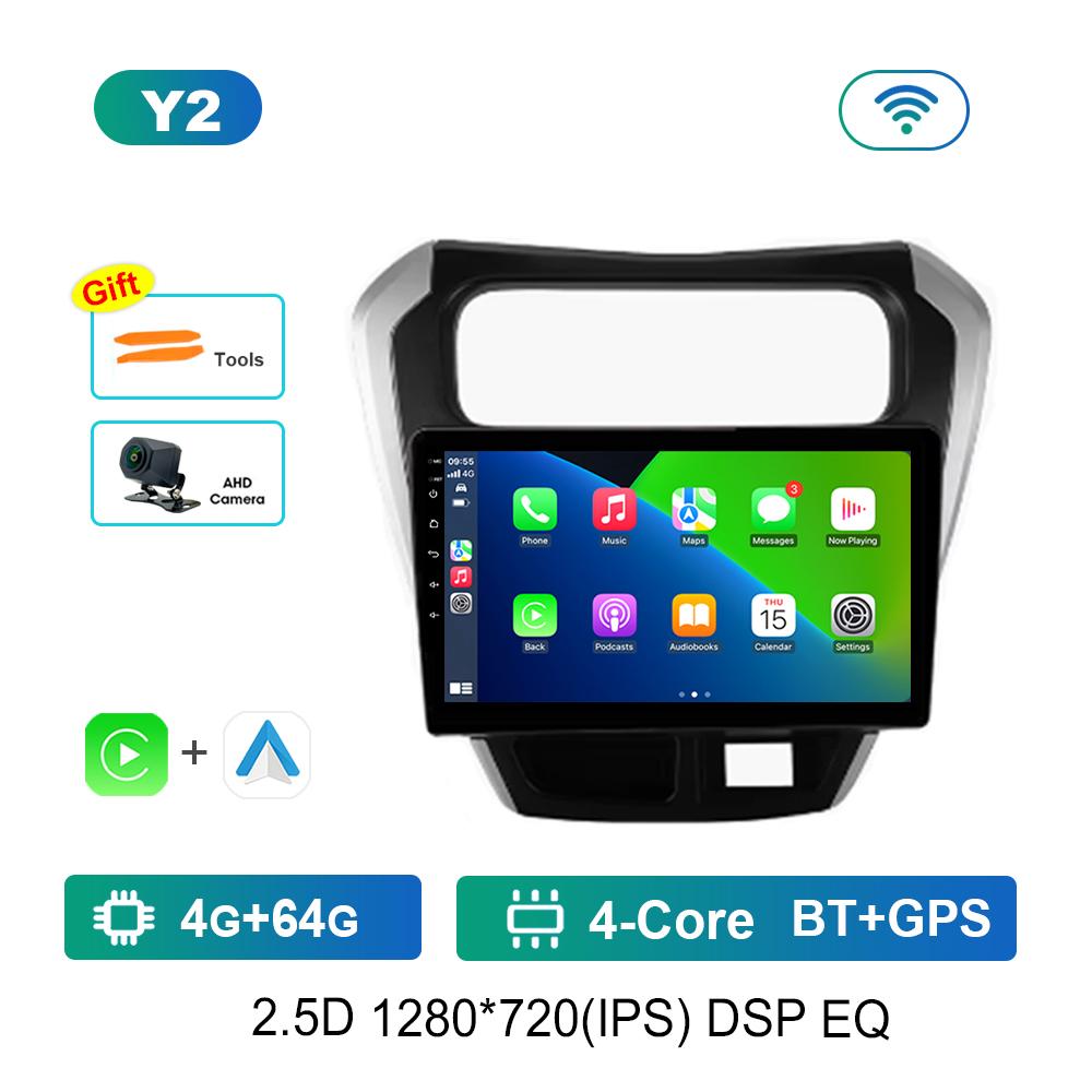 Carplay Android System 9'' for SUZUKI Maruti Alto 800 2014 Navi GPS Car Video Multimedia Player WiFi+4G Split Screen DSP Stereo