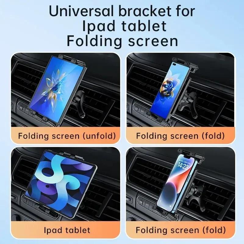 Universele Houder voor Autoventilatie, Stand Compatibel met 7" - 12.9" Tablets iPad, 4" - 7" Opvouwbaar Scherm/Recht Paneel Telefoon