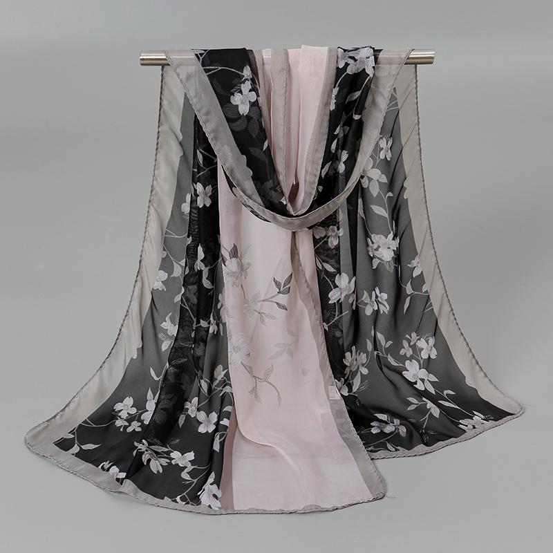 Fashion Women Printed Beach Scarf Bohemia Flower Summer Hijab Shawls And Wraps Female Foulard Sunscreen Sun Protection Shawls