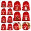 5/10pcs Drawstring Pouch Christmas Velvet Bags Jewelry Packaging Storage Bag  New Year 2024