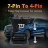 Trailer Plug Adapter Connector 7 Pin Round to 4 Flat 12V Stable Output for A Wide Range of Mainstream Car