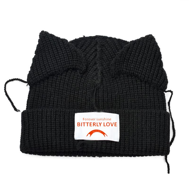 Berretto alla moda con orecchie da gatto per coppia - Carino cappello in lana lavorato a maglia per uomo e donna, stile caldo autunnale/invernale