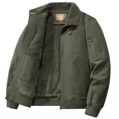 New Jacket Winter Men's Pure Cotton Velvet Thickened Washed Tooling Jacket Outdoor Casual Stand-up Collar Men