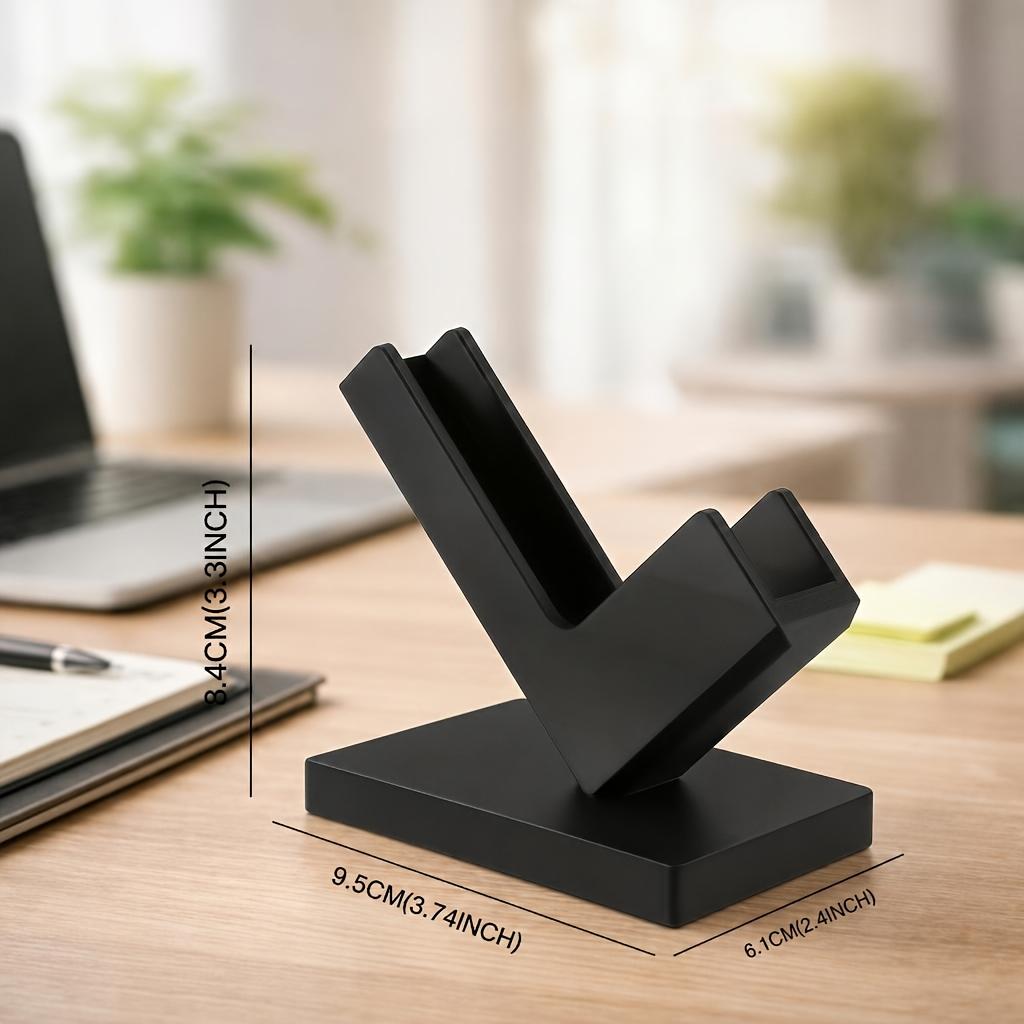 1pc Industrial Style Business Card Holder, Desktop Card Display Stand with Simple Design for Office and Workbench Organization