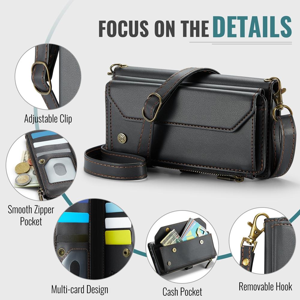 Θήκη Πορτοφόλι με Κορδόνι Crossbody και Φερμουάρ για Samsung Galaxy Z Fold 8 Ultra 7 6 5 4 3 Fold8 Fold7 Flip Θήκη Κινητού με Θέσεις για Κάρτες