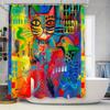 Abstract Art Shower Curtain Modern Bathroom Decor Washable Fabric Waterproof Liner Vintage Coastal Home Textile