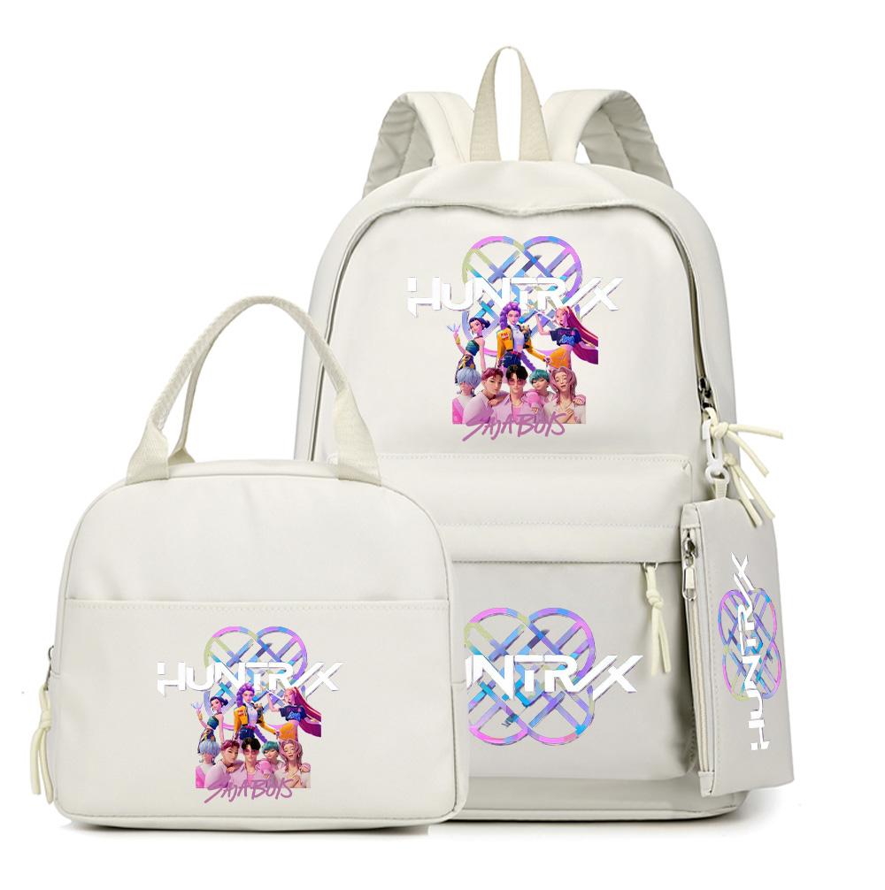 

3Pcs/set K-Pop Demon Hunters Printed Backpack with Handbag Pencil Case for Teenager Student Boy Girl Schoolbag Bookbag Large Capacity Travel Bag