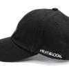 FRUIT OF THE LOOM Logo Embroidered Cotton Low-Profile Polo Cap, 6-Panel, Unisex, Jet Cap for Men and Women (Black)