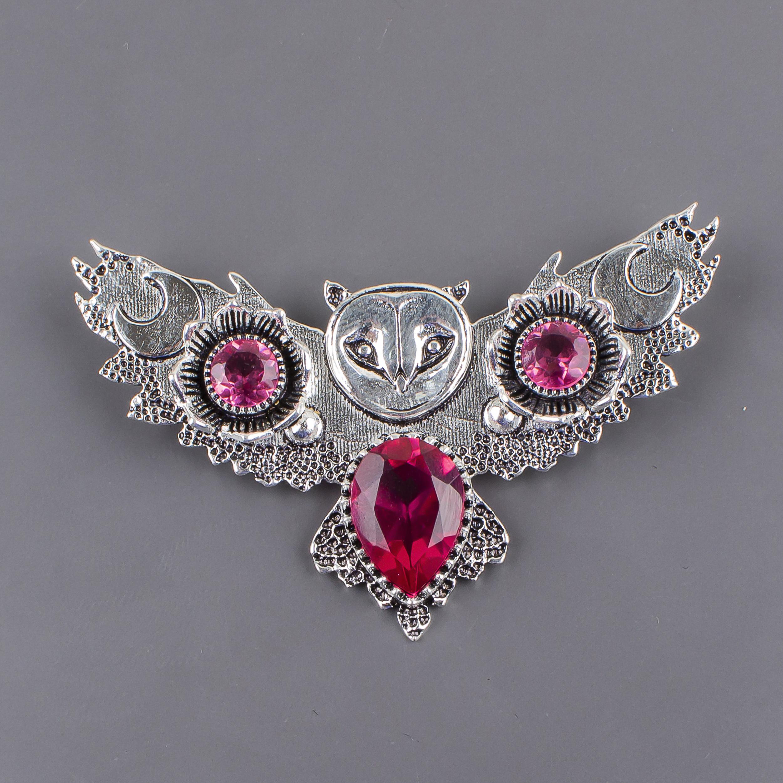 

Серебряный кулон с розовым турмалином, кулон из серебра 925 пробы ручной работы, эффектное колье с турмалином для женщин JCP-8-17