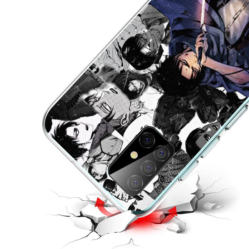 Attack Anime Cover Phone Case For Samsung Galaxy A12 A22 A32 A52 A72 A02S Phone Case Note 20 Ultra 10 S10 Plus A51 A71 A50S A20S