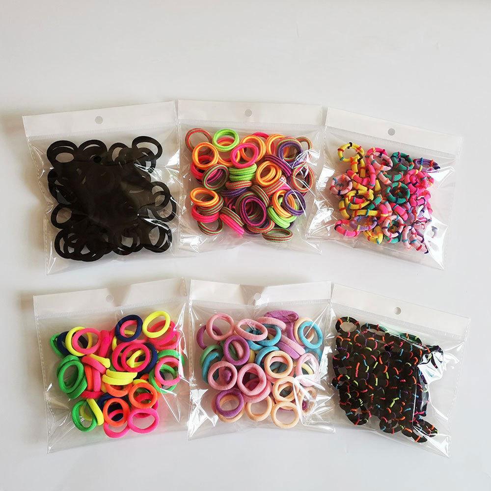 2.5cm Soft Seamless Hair Ties for Kids, No Damage Toddler Hair Bands 50Pcs