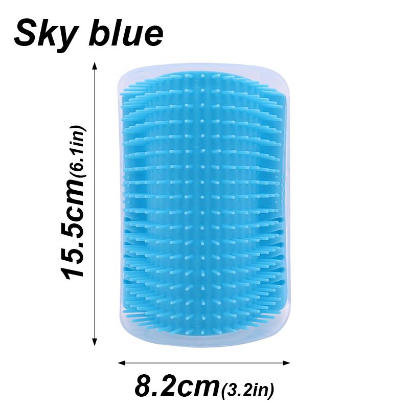 Cat Corner Brush Comb Massager for Cat Arch Plastic Scratcher Remove Hair Comb with Catnip Cat Face Scratcher