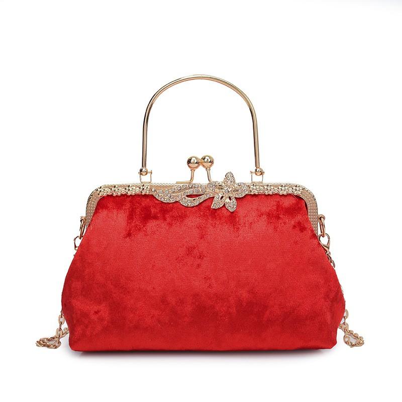 Elegant Velvet Clutch Bag Women Small Shell-Shaped Shoulder With Chain Strap Minimalist Designer Handbag Evening