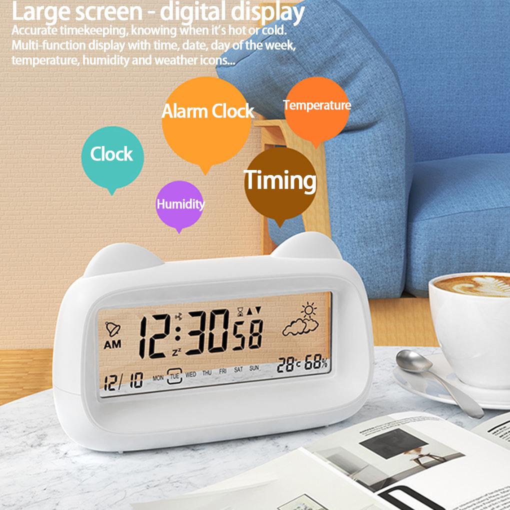 Desk Decorations Table Clock Bedroom Decoration Led Digital Alarm Clock Data Times Calendar Electronic Multi-function Desktop