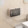 Adhesive Soap Dish with Glacier Texture Design Drainage Holes Bathroom Organizers Wall Mount Storage Organizers