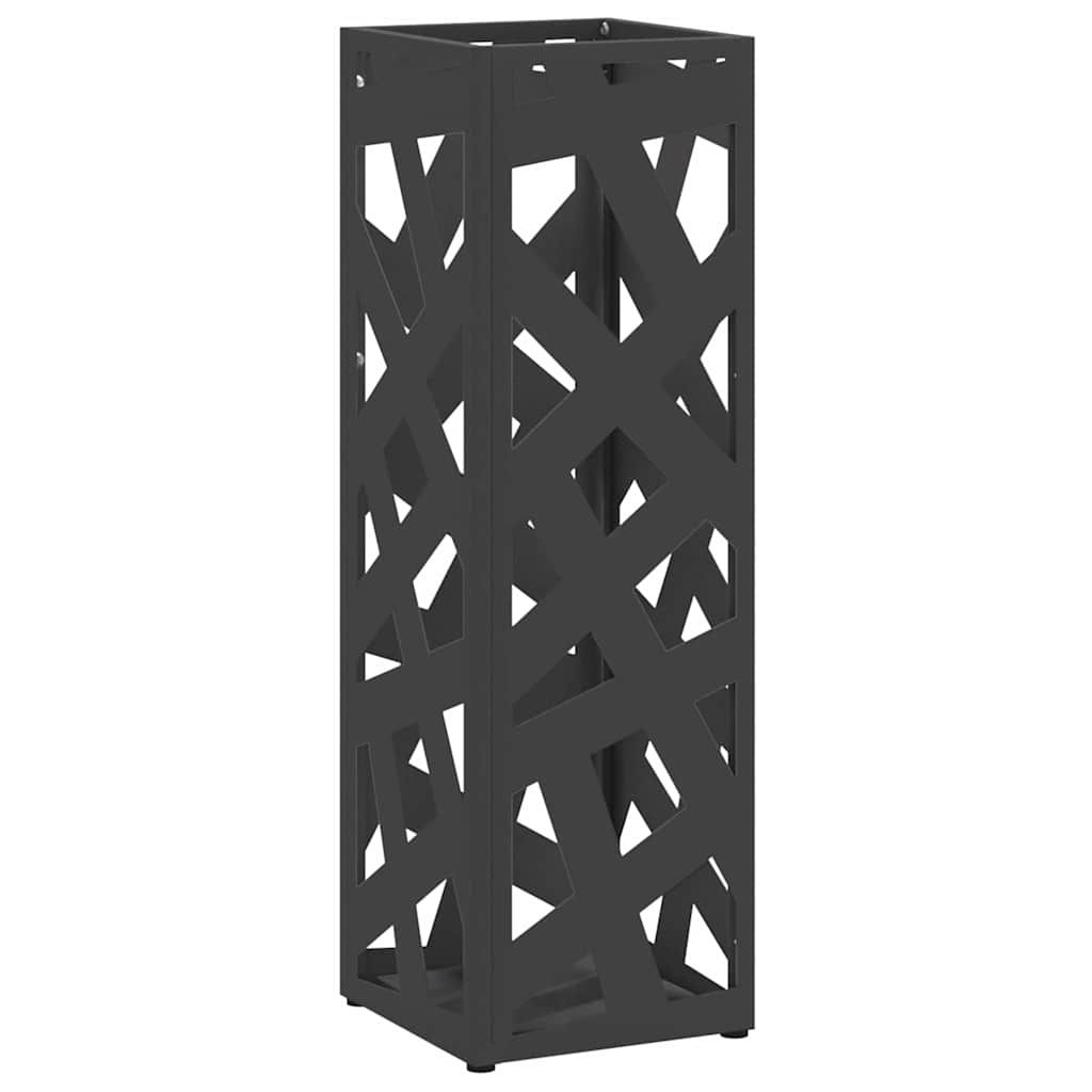 Umbrella Stand Black 15.5 X 15.5 X 49 Cm Metal