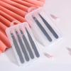 Pink Stainless Steel High Precision Slanted Eyebrow Tweezers with Pointed Hook in Plastic Box Set.