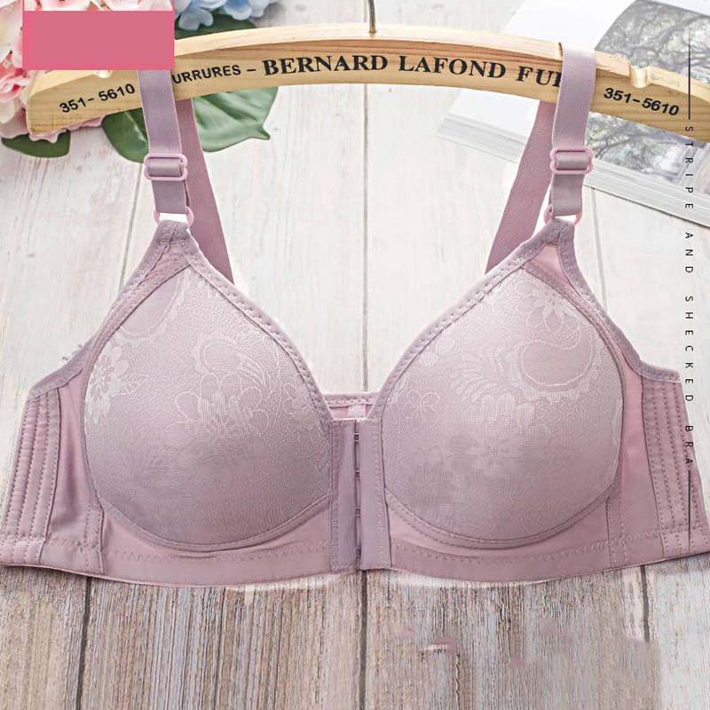 Sutien Mare cu Nasture Frontal Sexy Respirabil Stil Subțire Fără Sârmă Lenjerie Femei Tip Ajustare Convergență Simplu Casual Imprimeu Brodat Modă