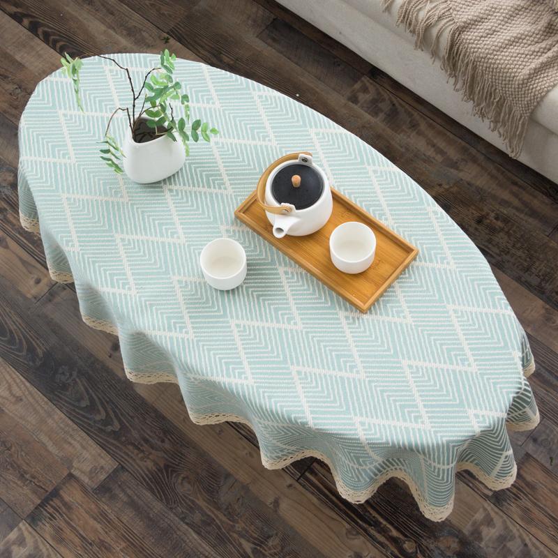 

Oval Tea Table American Fresh Small Broken Flower Tablecloth Cotton Linen New Year s Tablecloth Coffee Table for Living Room 80X120cm 1pcs