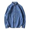 Men's Japanese Retro Denim Long-Sleeve Casual Loose Shirt Jacket, Large Size