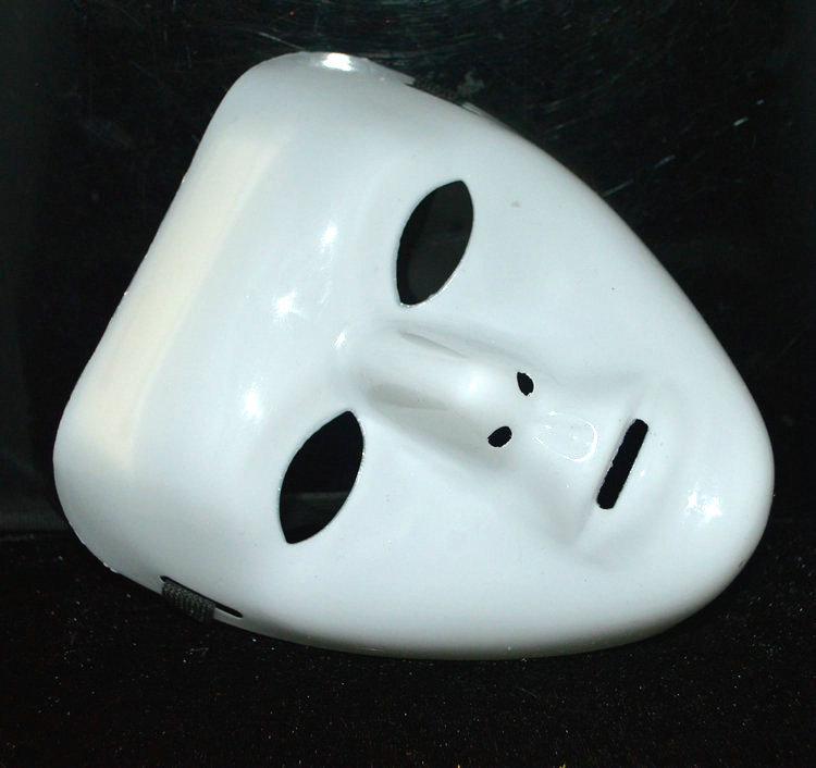 White Hand-painted Halloween Masquerade Dance Mask for Adults