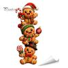 Seizoensgebonden Muurschilderingen 3D Kerststickers, Zelf?Zelfklevende PVC Decals, Rendier Kerstman Feestelijke Huisdecoratie Peperkoek Sneeuwpop Kerst Decor
