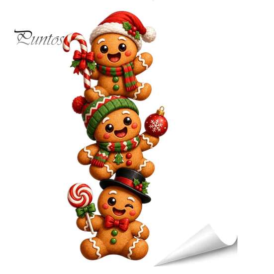 Seizoensgebonden Muurschilderingen 3D Kerststickers, Zelf?Zelfklevende PVC Decals, Rendier Kerstman Feestelijke Huisdecoratie Peperkoek Sneeuwpop Kerst Decor