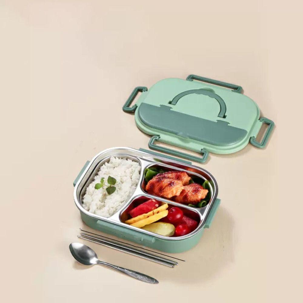 Large Capacity 304 Stainless Steel Lunch Box Sealed Divided Food Storage Container School
