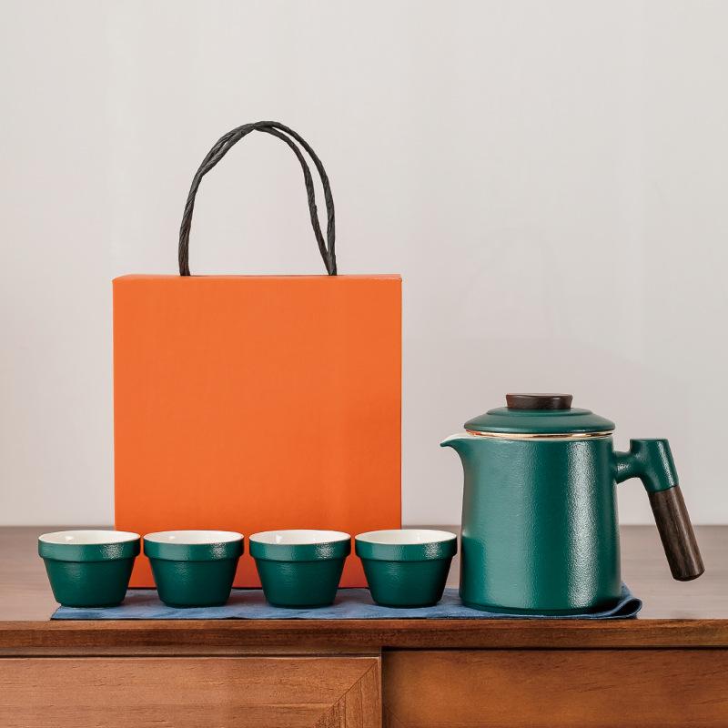 Outdoor portable travel tea set storage bag Kung Fu tea set simple teapot tea cup gift box