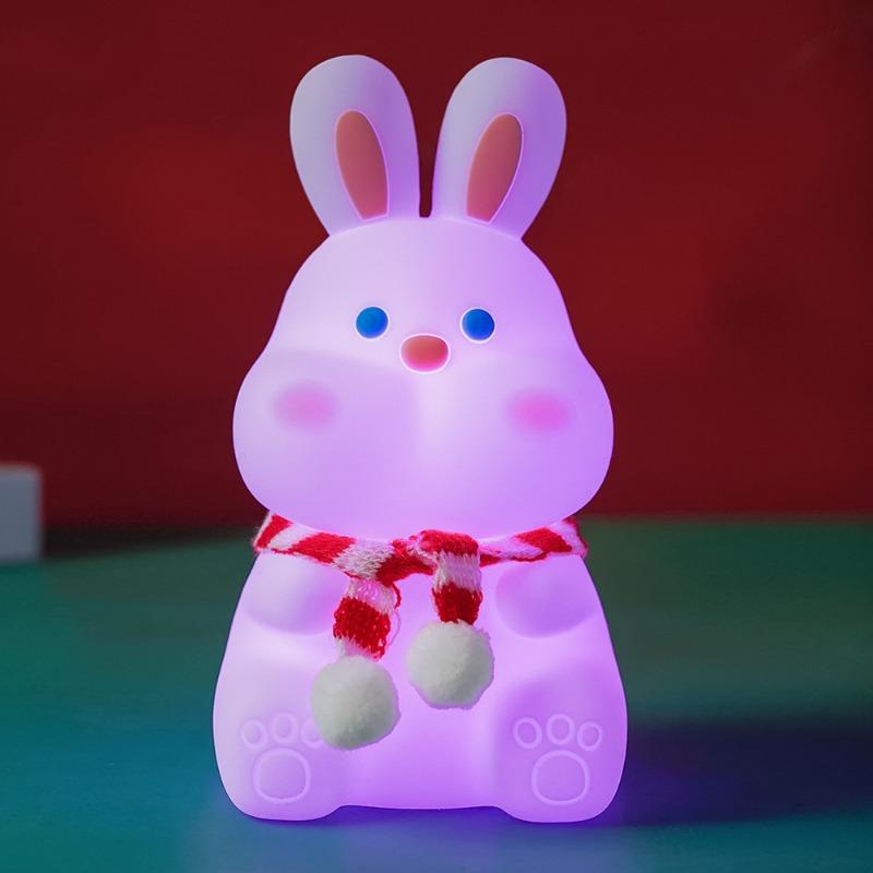 Rabbit Silicon Silicon Night Light Type-C Charging Colorful Remote Control Patches Following Sleeping