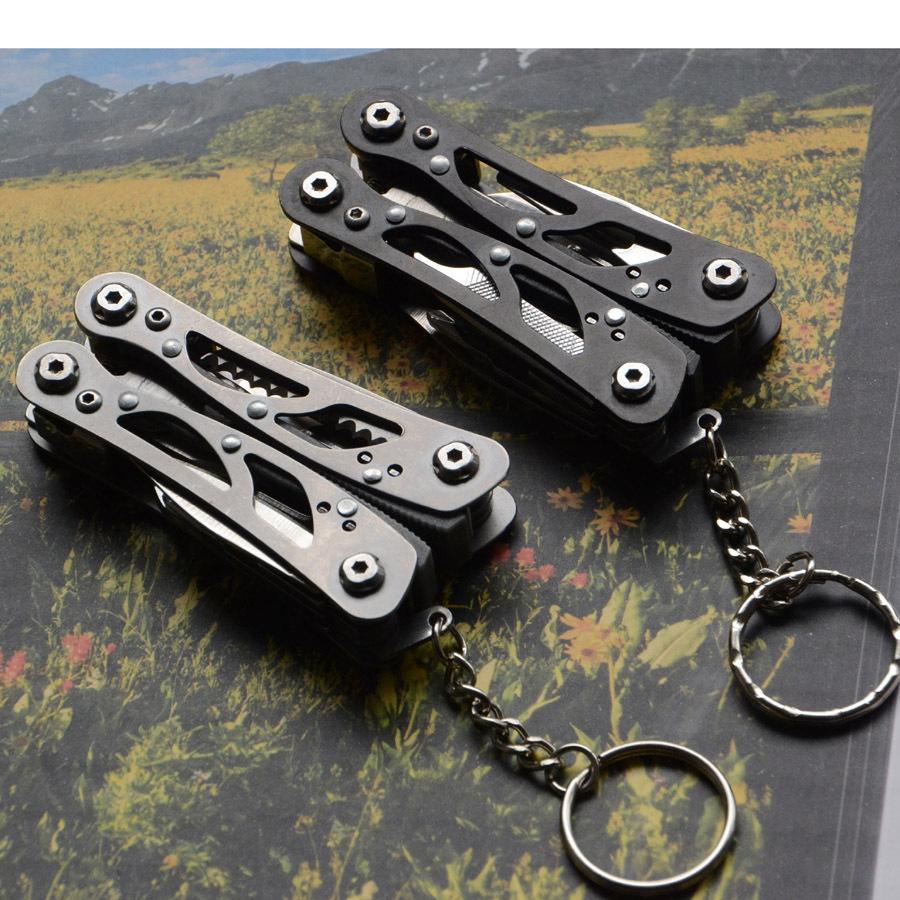 13 IN 1 Keychain Multitool Folding Tactical Pliers Versatile Repair Outdoor Survival EDC Tools чёрный