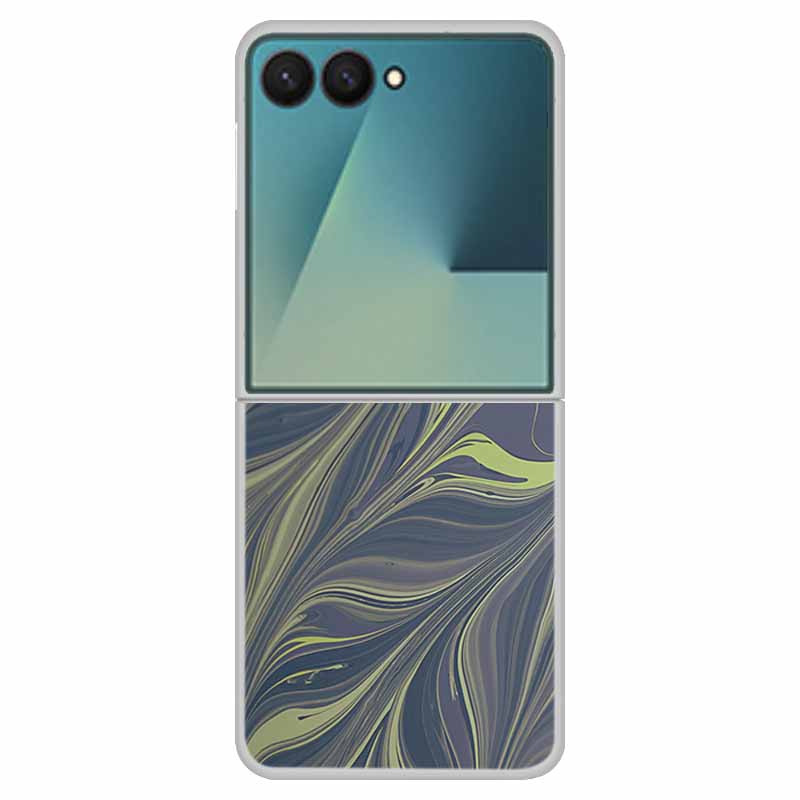 Marble Case For Samsung Z Flip7 Transparent Hard PC Plastic Cover Shockproof Coque for Samsung Galaxy Z Flip 7 5G Funda Zflip7