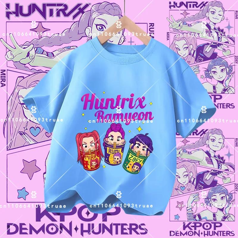 Summer Kpop Demon Hunters Children s Clothing Short Sleeve T-shirt Kpop Demon Hunters Tiger Harajuk 110