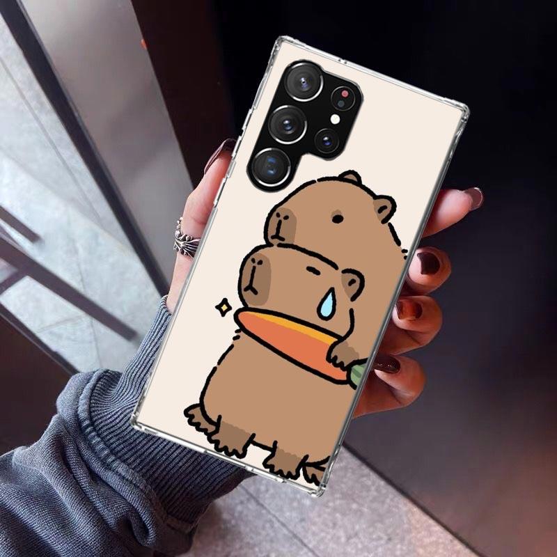 

Funny Capybara Cartoon Animal Phone Case For Samsung Galaxy S23 S24 S25 Edge S26 Ultra S22 + S21 Plus S20 FE Cover Silicone Prin Samsung S22 Plus