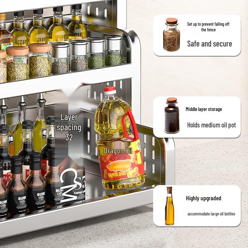 2-Tier Stainless Steel Kitchen Countertop Organizer with Knife & Cutting Board Holder