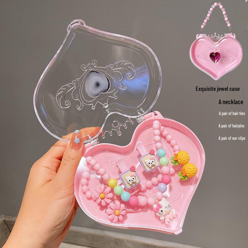 Children's Cute Cartoon Fruit Pendant Bracelet Set with Lucky Dragon - Birthday Gift Box