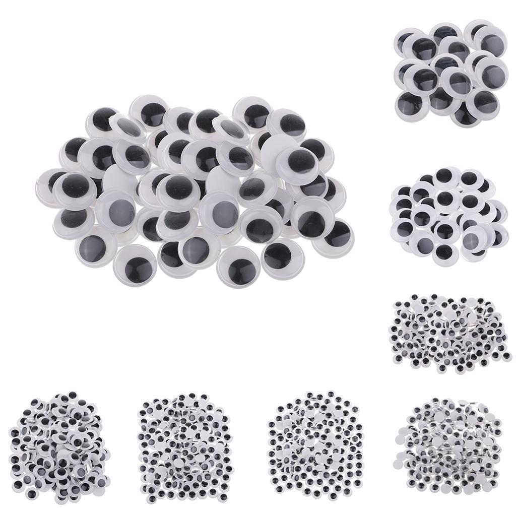 1 Bag of Self-adhesive Wiggle Eyes Round Wiggle Googly Eyes Doll Eyes