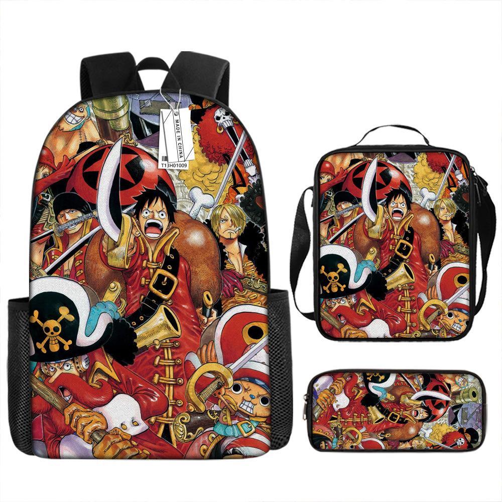 ONE PIECE Backpack Animation Schoolbag Primary School Students Third and Fourth Grades Light Burden Reduction Primary and Secondary School