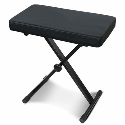 Folding Piano Stool, Keyboard Chair, 3-Level Height Adjustment, Non-Slip (Black, Pro)
