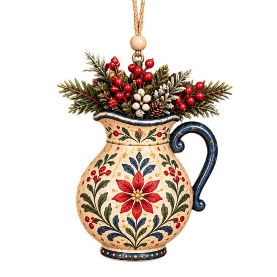 Holiday Party Wall Adornments Folk Art 2D Ornament, Acrylic Christmas Hanging Decoration, Retro Nutcracker Decorative Background Accents Angel