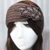 Women Rinestone Winter Headband Warmer Ear Knitted Wool Head Bands Turban Head Wrap Girl Bead Hairband Headwear Hair Accessories