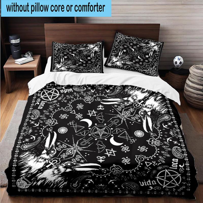 Skull And Serpent Design 3pcs Bedding,Including 1pc Duvet Cover And 2pcs Pillowcases Perfect for Christmas,Ideal for Bedroom, Dormitory