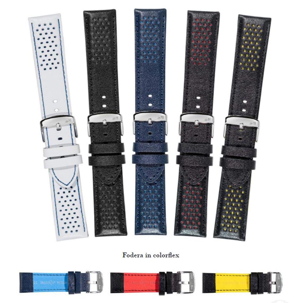 MORELLATO Calfskin Watch Strap, Waterproof Backing, RALLY Series, 20mm, BlackYellow, Includes Replacement Tool [Official Import] X5272C91197020