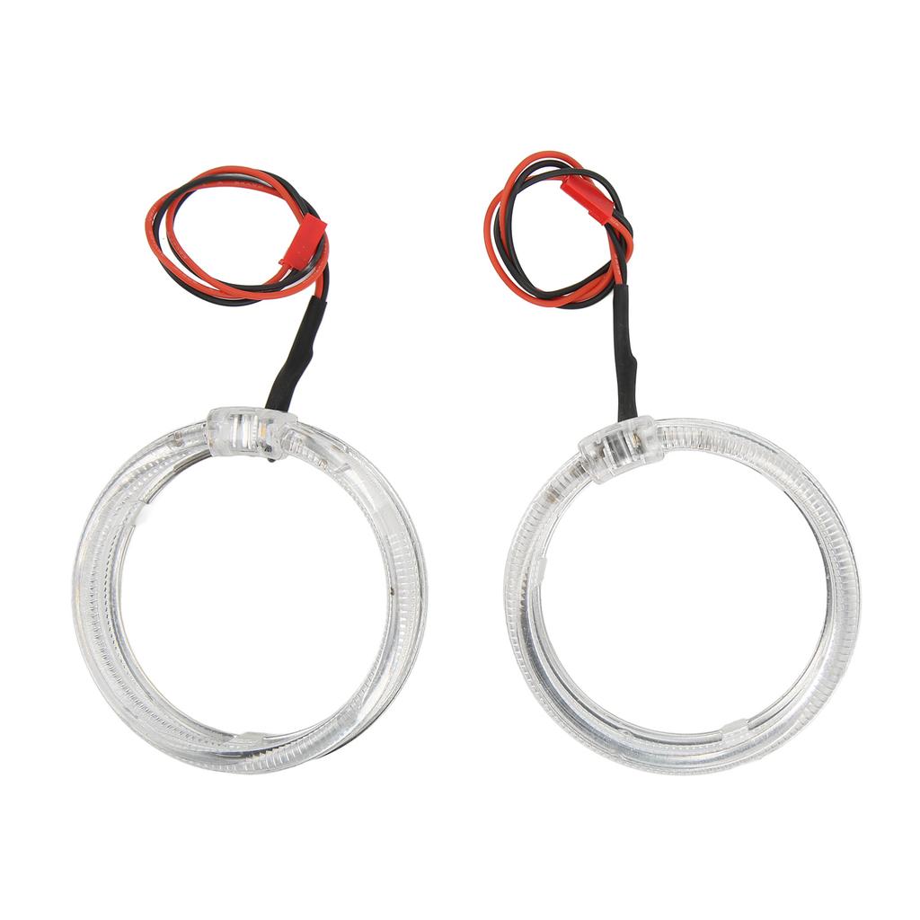 Çift 9-36V LED Melek Gözü Farlar Sinyal Lambası Halo Halkalar Beyaz Kehribar Çift Renkli Dekoratif Araba için 80mm 3.15in